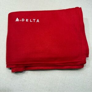 Vintage Red Delta Airlines Cabin Lap Throw Blanket